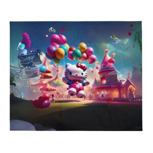 Hello Kitty Fantasy Wonderland Throw Blanket Ultra Soft, Silk-Touch, Cozy 50x60